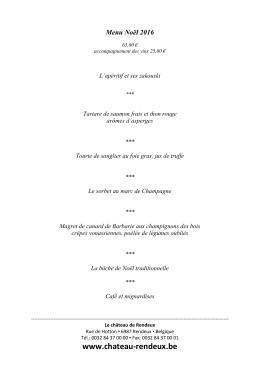 Menu Noël 2007 - Le château de Rendeux