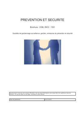 Convention collective gratuite : PREVENTION ET SECURITE