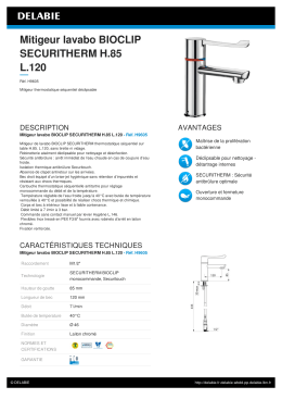 Mitigeur lavabo BIOCLIP SECURITHERM H.85 L.120