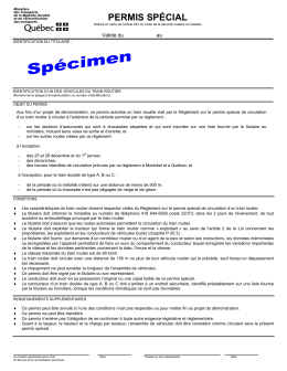 PERMIS SPÉCIAL