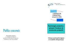 Psychologie projective : groupe d`analyse de protocoles
