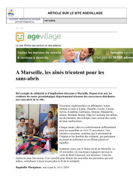 Article magazine Agevillage - Centre Gérontologique Départemental