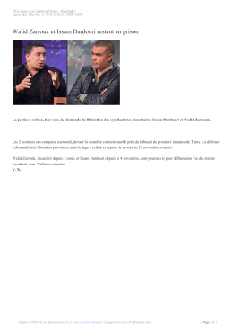 Walid Zarrouk et Issam Dardouri restent en prison