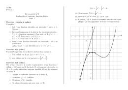 Interrogation no 2 Nombre dérivé, tangente, fonction dérivée Sujet 1