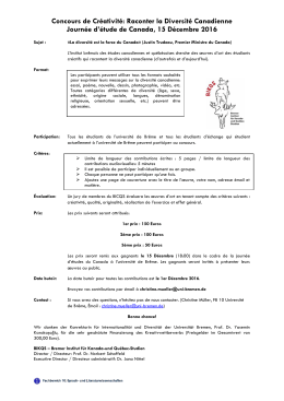 Concours de Cr&eacute;ativit&eacute;: Raconter la Diversit&eacute; Canadienne Journ&eacute;e