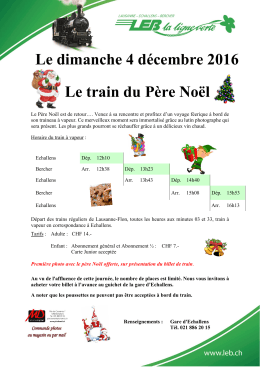 Le dimanche 4 décembre 2016 Le train du Père Noël