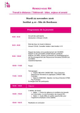 Travail à distance / Télétravail