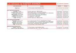Les adresses de KAEFER WANNER
