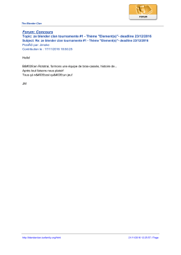 Forum: Concours - The Blender Clan