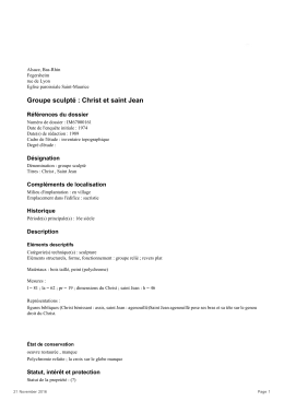 Groupe sculpt&eacute; : Christ et saint Jean