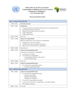 Atelier ONU sur les Prix de Transfert Comparabilité et Méthodes de