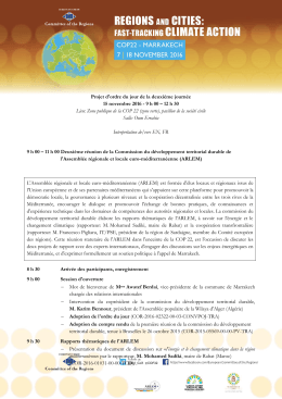 Projet de programme - Le Comité européen des régions à la COP22