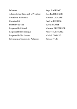 Pr&eacute;sident Ange PALERMO Administrateur Principal, V/Pr&eacute;sident