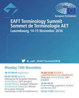 EAFT Terminology Summit Sommet de - EAFT