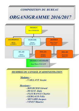 Organigramme 2016-2017 de l`association