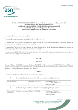 D&eacute;cision CODEP-SGE-2016-043875 de l`ASN du 14 novembre 2016