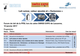 Lait suisse, valeur ajoutée et