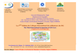 La 3 Edition du Colloque International des utilisateurs du SIG