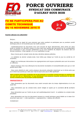 CT FO participe pas