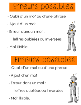 Erreurs possibles Erreurs possibles