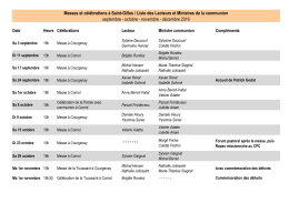 Messes et c&eacute;l&eacute;brations &agrave; Saint-Gilles / Liste des