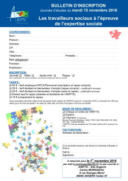 Le bulletin d`inscription
