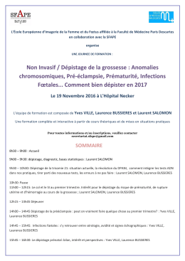 formation Non Invasif Dépistage de la grossesse 20161119
