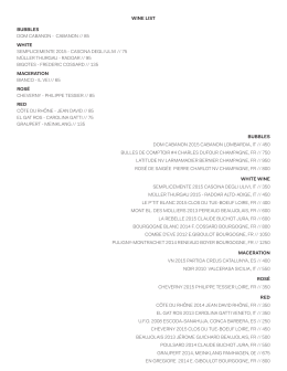 WINE LIST BUBBLES DOM CABANON