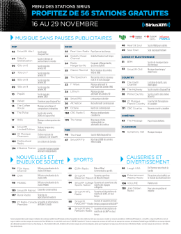 Télécharger le menu des stations GRATUIT