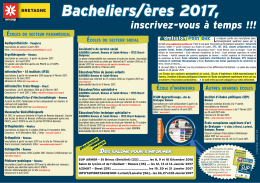 Bacheliers/&egrave;res 2017, inscrivez-vous &agrave; temps