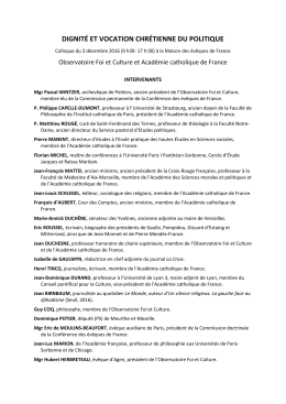 Intervenants au colloque de l`OFC 2016