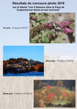 Page 1 Résultats du concours photo 2016 sur le thème "Les 4