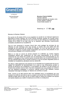 Courrier de Philippe Richert à la DGAC