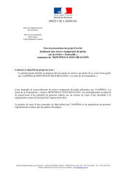 Note de présentation arrêté réserve pêche montpezat