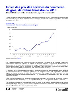 Indice des prix des services du commerce de gros, deuxième