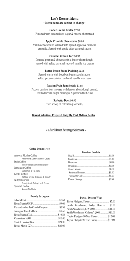 Leo`s Dessert Menu