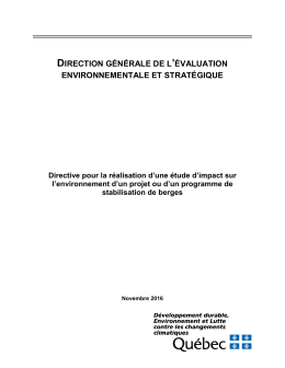 Directive pour la réalisation d`une étude d`impact sur l