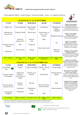 Menus du 14 au 25 novembre 2016