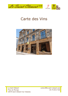 Carte des boissons 2016