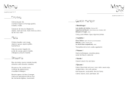 Voir la carte du menu