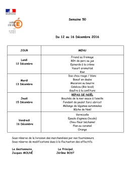 Du 12 au 16 décembre 2016