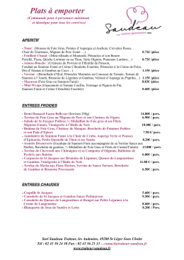 Télécharger notre carte de menu