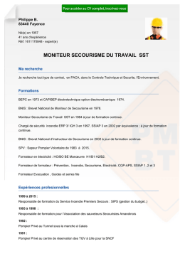Recrutement CV MONITEUR SECOURISME DU TRAVAIL SST