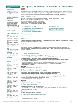 Test logiciel, ISTQB niveau Foundation CTFL, certification