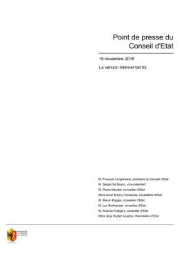 Point presse du Conseil d`Etat
