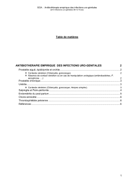 Antibiothrapie empirique des infections uro
