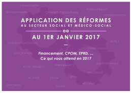 application des réformes au 1er janvier 2017 application