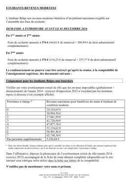 Revenus modestes 2016/2017 - Website de l`ESA St.Luc Tournai