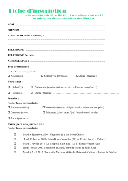 Fiche d`inscription - Francas de Lorraine Champagne