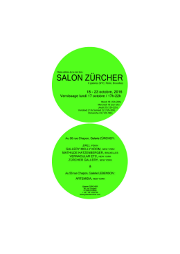 SALON ZURCHER / PARIS, 15&egrave;me &eacute;dition